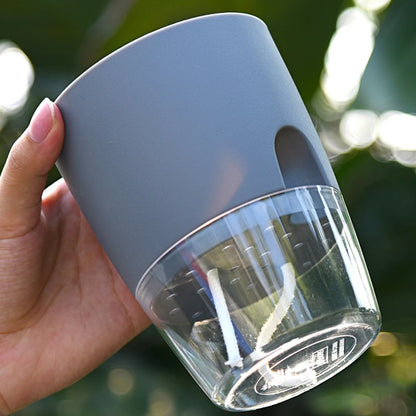 AS High Transparent Series Self Watering Planter Double-layer Resin Flowerpots Desktop Plant Pot for Horticultural Planting Pots